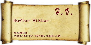 Hefler Viktor névjegykártya